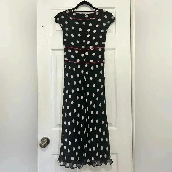 Adrianna Papell  women’s Silk Tie Front Dot Dress  Sz 8 - Picture 10 of 13